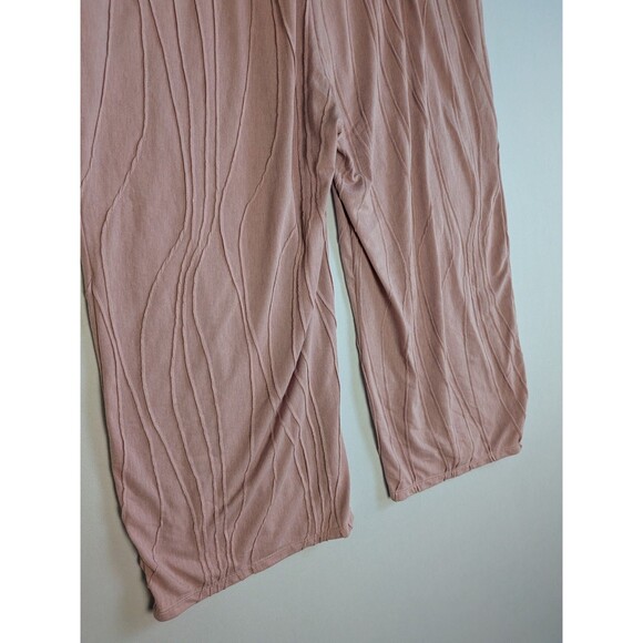 Coco + Carmen Womens Lounge Pants XXL Wide Leg Cropped Pink Hippie Vibe Elastic - Picture 8 of 14